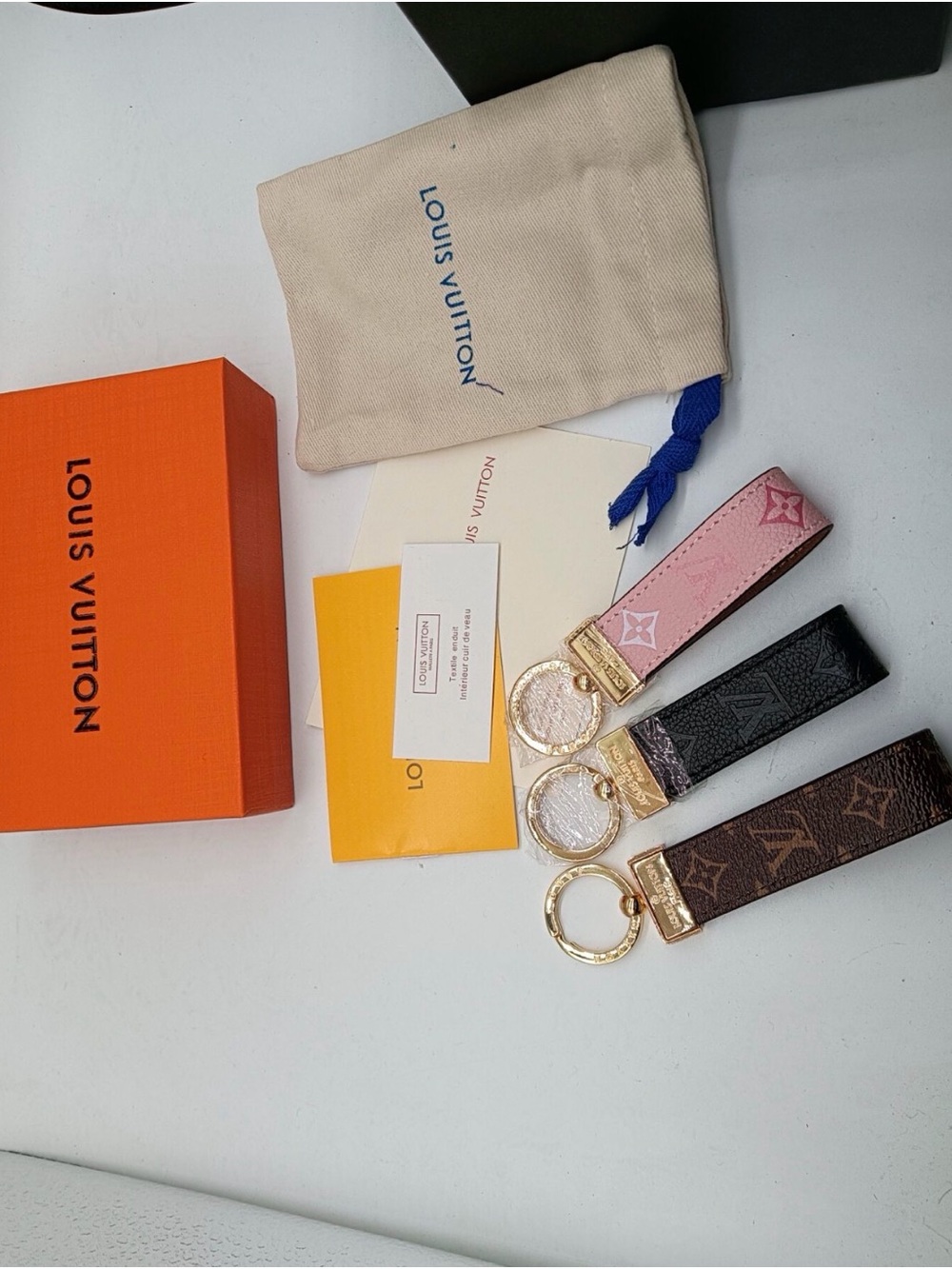 Louis Vuitton Pink, Black or Brown Monogram Key Holder with Gold Hardware! NEW!!